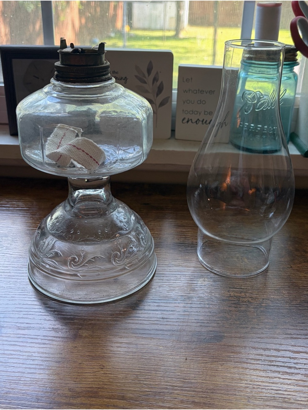 Clear Decorative Glass Oil Lamp Lantern - Clear